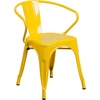 image:imageFlash Furniture Commercial Grade 315 Square Yellow Metal IndoorOutdoor Table Set with 4 Arm ChairsYellow