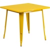 image:imageFlash Furniture Commercial Grade 315 Square Yellow Metal IndoorOutdoor Table Set with 4 Arm ChairsYellow