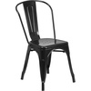 image:imageFlash Furniture Commercial Grade 315 x 63 Rectangular Black Metal IndoorOutdoor Table Set with 6 Stack ChairsBlack