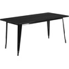 image:imageFlash Furniture Commercial Grade 315 x 63 Rectangular Red Metal IndoorOutdoor Table Set with 4 Arm ChairsBlack
