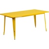 image:imageFlash Furniture Commercial Grade 315 x 63 Rectangular Red Metal IndoorOutdoor Table Set with 4 Arm ChairsYellow
