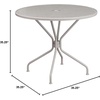 image:imageFlash Furniture Commercial Grade 3525 Round Black IndoorOutdoor Steel Patio Table Set with 2 Square Back ChairsLight Gray