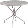 image:imageFlash Furniture Commercial Grade 3525 Round Black IndoorOutdoor Steel Patio Table Set with 2 Square Back ChairsLight Gray