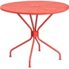 image:imageFlash Furniture Commercial Grade 3525 Round Sky Blue IndoorOutdoor Steel Patio Table Set with 2 Round Back ChairsCoral