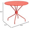 image:imageFlash Furniture Commercial Grade 3525 Round Sky Blue IndoorOutdoor Steel Patio Table Set with 2 Round Back ChairsCoral