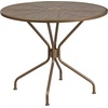 image:imageFlash Furniture Commercial Grade 3525 Round Sky Blue IndoorOutdoor Steel Patio Table Set with 2 Round Back ChairsGold