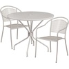 image:imageFlash Furniture Commercial Grade 3525 Round Sky Blue IndoorOutdoor Steel Patio Table Set with 2 Round Back ChairsLight Gray