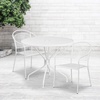 image:imageFlash Furniture Commercial Grade 3525 Round Sky Blue IndoorOutdoor Steel Patio Table Set with 2 Round Back ChairsWhite