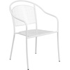image:imageFlash Furniture Commercial Grade 3525 Round Sky Blue IndoorOutdoor Steel Patio Table Set with 2 Round Back ChairsWhite
