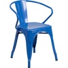 image:imageFlash Furniture Conrad Commercial Grade 30 Round Green Metal IndoorOutdoor Table Set with 2 Arm ChairsBlue