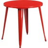 image:imageFlash Furniture Conrad Commercial Grade 30 Round Green Metal IndoorOutdoor Table Set with 2 Arm ChairsRed