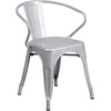 image:imageFlash Furniture Conrad Commercial Grade 30 Round Green Metal IndoorOutdoor Table Set with 2 Arm ChairsSilver
