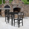 image:imageFlash Furniture Craig Commercial Grade 30 Round White Metal IndoorOutdoor Table Set with 2 Vertical Slat Back ChairsBlack