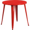image:imageFlash Furniture Craig Commercial Grade 30 Round White Metal IndoorOutdoor Table Set with 2 Vertical Slat Back ChairsRed