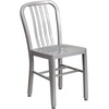 image:imageFlash Furniture Craig Commercial Grade 30 Round White Metal IndoorOutdoor Table Set with 2 Vertical Slat Back ChairsSilver