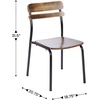 image:imageFlash Furniture Cyprus Commercial Grade Wood Dining Chair Metal Frame Solid Wood Seat and Back Floor Glides WhiteAntique WhiteAntique Copper