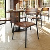image:imageFlash Furniture Cyprus Commercial Grade Wood Dining Chair Metal Frame Solid Wood Seat and Back Floor Glides WhiteAntique WhiteAntique Copper