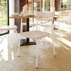 image:imageFlash Furniture Cyprus Commercial Grade Wood Dining Chair Metal Frame Solid Wood Seat and Back Floor Glides WhiteAntique WhiteAntique White