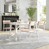 image:imageFlash Furniture Cyprus Commercial Grade Wood Dining Chair Metal Frame Solid Wood Seat and Back Floor Glides WhiteAntique WhiteAntique White