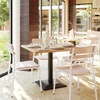 image:imageFlash Furniture Cyprus Commercial Grade Wood Dining Chair Metal Frame Solid Wood Seat and Back Floor Glides WhiteAntique WhiteAntique White
