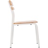 image:imageFlash Furniture Cyprus Commercial Grade Wood Dining Chair Metal Frame Solid Wood Seat and Back Floor Glides WhiteAntique WhiteAntique White