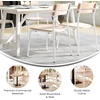 image:imageFlash Furniture Cyprus Commercial Grade Wood Dining Chair Metal Frame Solid Wood Seat and Back Floor Glides WhiteAntique WhiteAntique White