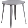 image:imageFlash Furniture Dalton Commercial Grade 30 Round Red Metal IndoorOutdoor Table Set with 4 Cafe ChairsSilver