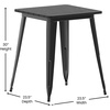 image:imageFlash Furniture Declan Commercial Outdoor Dining Table All Weather Poly Resin Top with Steel Base 2375 Square BrownSilverBlack TopBlack Frame