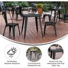 image:imageFlash Furniture Declan Commercial Outdoor Dining Table All Weather Poly Resin Top with Steel Base 2375 Square BrownSilverBlack TopBlack Frame