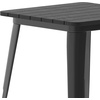image:imageFlash Furniture Declan Commercial Outdoor Dining Table All Weather Poly Resin Top with Steel Base 2375 Square BrownSilverBlack TopBlack Frame