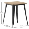 image:imageFlash Furniture Declan Commercial Outdoor Dining Table All Weather Poly Resin Top with Steel Base 2375 Square BrownSilverBrown TopBlack Frame