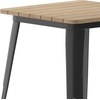 image:imageFlash Furniture Declan Commercial Outdoor Dining Table All Weather Poly Resin Top with Steel Base 2375 Square BrownSilverBrown TopBlack Frame