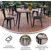image:imageFlash Furniture Declan Commercial Outdoor Dining Table All Weather Poly Resin Top with Steel Base 2375 Square BrownSilverBrown TopBlack Frame