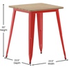 image:imageFlash Furniture Declan Commercial Outdoor Dining Table All Weather Poly Resin Top with Steel Base 2375 Square BrownSilverBrown TopRed Frame