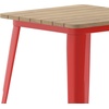 image:imageFlash Furniture Declan Commercial Outdoor Dining Table All Weather Poly Resin Top with Steel Base 2375 Square BrownSilverBrown TopRed Frame