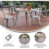 image:imageFlash Furniture Declan Commercial Outdoor Dining Table All Weather Poly Resin Top with Steel Base 2375 Square BrownSilverBrown TopSilver Frame