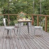 image:imageFlash Furniture Declan Commercial Outdoor Dining Table All Weather Poly Resin Top with Steel Base 2375 Square BrownSilverBrown TopSilver Frame