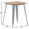 image:imageFlash Furniture Declan Commercial Outdoor Dining Table All Weather Poly Resin Top with Steel Base 2375 Square BrownSilverBrown TopSilver Frame