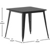 image:imageFlash Furniture Declan Commercial Outdoor Dining Table All Weather Poly Resin Top with Steel Base 315 Square BrownSilverBlack TopBlack Frame