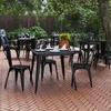 image:imageFlash Furniture Declan Commercial Outdoor Dining Table All Weather Poly Resin Top with Steel Base 315 Square BrownSilverBlack TopBlack Frame