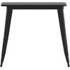 image:imageFlash Furniture Declan Commercial Outdoor Dining Table All Weather Poly Resin Top with Steel Base 315 Square BrownSilverBlack TopBlack Frame