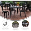 image:imageFlash Furniture Declan Commercial Outdoor Dining Table All Weather Poly Resin Top with Steel Base 315 Square BrownSilverBlack TopBlack Frame