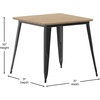 image:imageFlash Furniture Declan Commercial Outdoor Dining Table All Weather Poly Resin Top with Steel Base 315 Square BrownSilverBrown TopBlack Frame