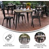 image:imageFlash Furniture Declan Commercial Outdoor Dining Table All Weather Poly Resin Top with Steel Base 315 Square BrownSilverBrown TopBlack Frame