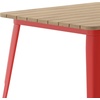 image:imageFlash Furniture Declan Commercial Outdoor Dining Table All Weather Poly Resin Top with Steel Base 315 Square BrownSilverBrown TopRed Frame