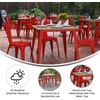 image:imageFlash Furniture Declan Commercial Outdoor Dining Table All Weather Poly Resin Top with Steel Base 315 Square BrownSilverBrown TopRed Frame