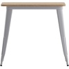 image:imageFlash Furniture Declan Commercial Outdoor Dining Table All Weather Poly Resin Top with Steel Base 315 Square BrownSilverBrown TopSilver Frame
