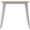 image:imageFlash Furniture Declan Commercial Outdoor Dining Table All Weather Poly Resin Top with Steel Base 315 Square BrownSilverBrown TopSilver Frame