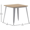 image:imageFlash Furniture Declan Commercial Outdoor Dining Table All Weather Poly Resin Top with Steel Base 315 Square BrownSilverBrown TopSilver Frame