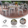 image:imageFlash Furniture Declan Commercial Outdoor Dining Table All Weather Poly Resin Top with Steel Base 315 Square BrownSilverBrown TopSilver Frame